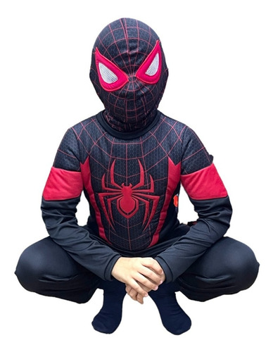 Imagen 2 de 6 de Disfraz De Spiderman Para Niños - Miles Morales