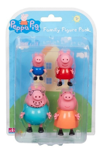 Muñecos X4 Familia Peppa Pig George Mama Papa Mundo Manias