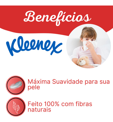 Kit 2 Lenço De Papel Kleenex Folha Dupla Descartável Toalha