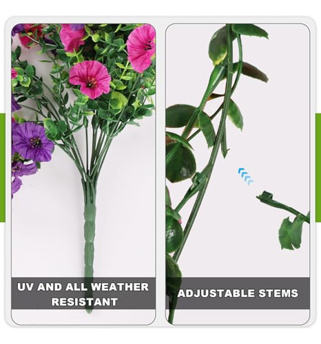 Flores Artificiales Colgantes Para Exteriores, 2 Piezas De F