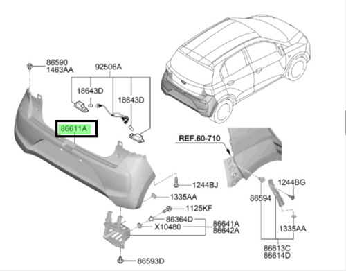 Parachoque Trasero Original Hyundai Atos 2020