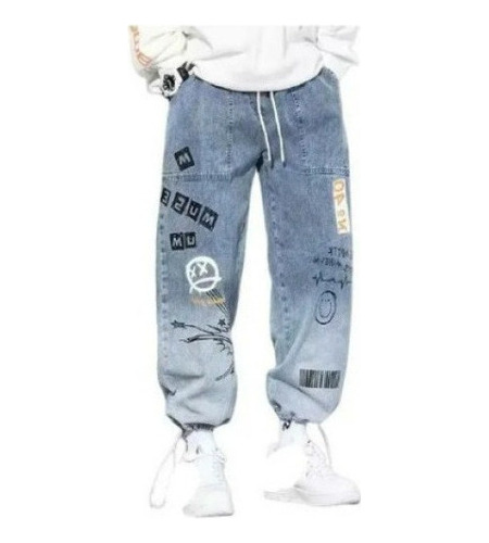 Pantalones Cargo De Mezclilla Hip Hop Para Hombre