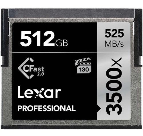 Tarjeta De Memoria Lexar 512gb Cfast 2.0 3500x Professional