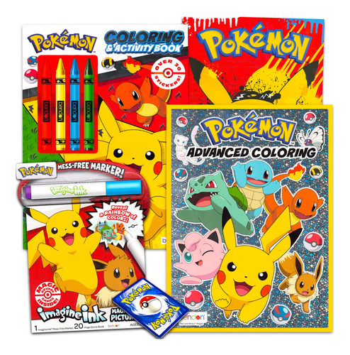 Paquete De Libros Para Colorear Pokémon Kids De 4 A 8 Años C