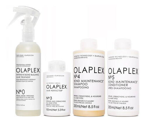 Olaplex N°0 + N°3 + N°4+ N°5 Tratamiento Reparador Intensivo