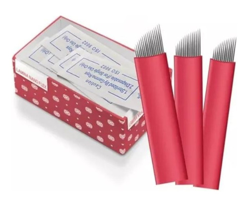 Kit 10 Lâminas 12 Flex Nano 0,18 Agulha Micropigmentação