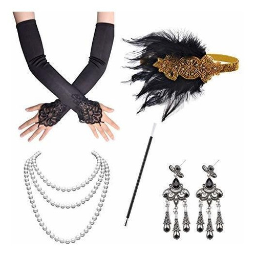 1920s Flapper Gatsby Custume Accessories Feather Headba...