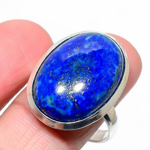 Anillo De Plata Con  Lapislazuli Afgano  Nu  20