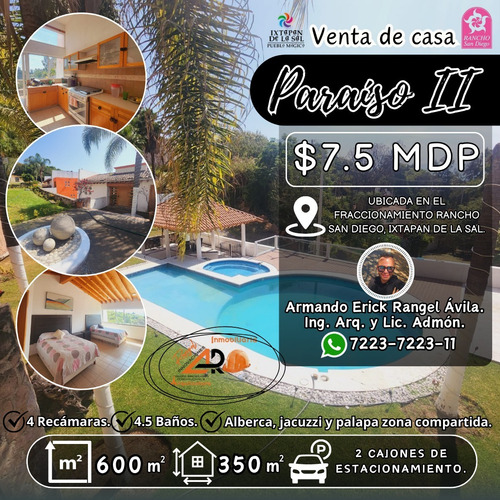 Casa Paraíso Ii Con Alberca Y Enorme Jardín Con Vistas Panorámicas En Fracc Rancho San Diego Ixtapan De La Sal Edomex