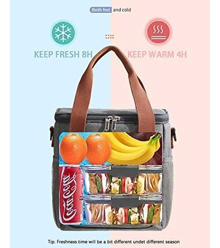 Bolsa De Almuerzo Aislada Reutilizable 7 Litros Gris