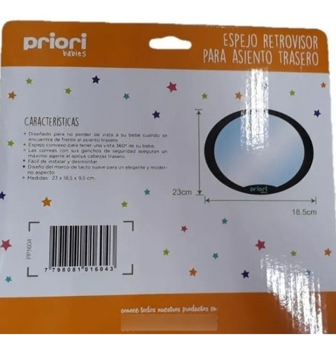 Imagen 4 de 7 de Espejo Auto Para Bebe Niños Retroviso Priori + Parasoles