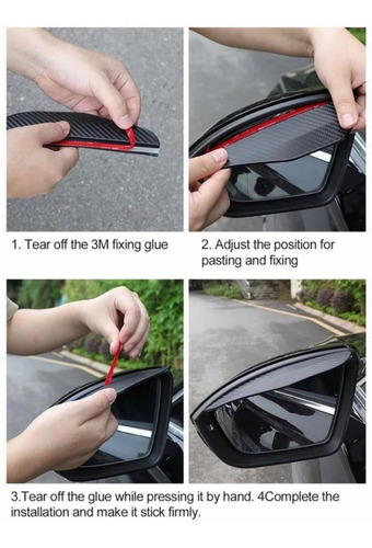 Imagen 4 de 4 de Bota Agua Para Espejo Retrovisor Aleta Lluvia Universal Kia