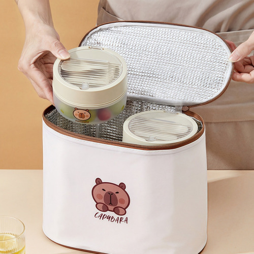 Fiambrera Con Estampado De Capibara Con 3 Compartimentos