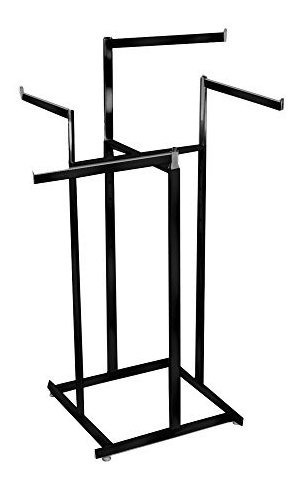 Estante Para Ropa Rack Negro De 4 Vías, Alta Capacidad, Braz