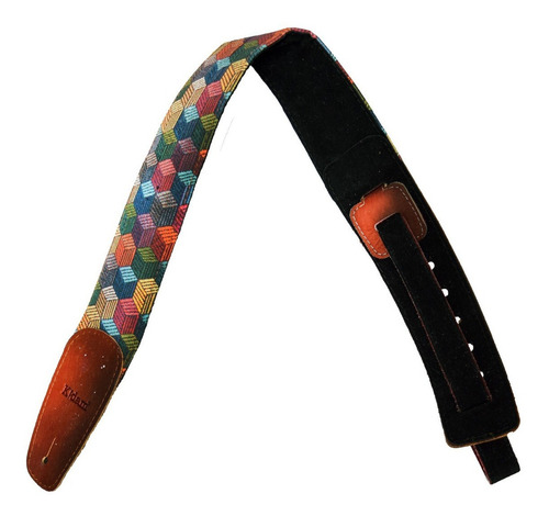 Elegance Tahalí Strap Para Guitarra O Bajo En Piel Cubos