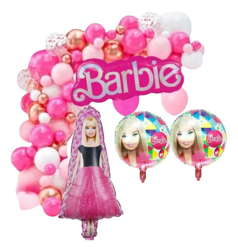 Pack Decoracion Barbie 120 Globos ! Hace Tu Mismo La Deco
