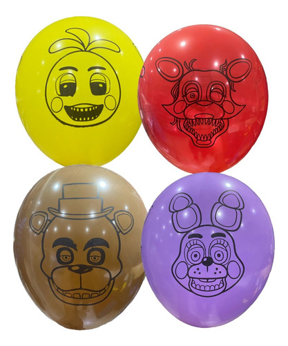 Globo Five Nights At Freddys X10 Cotillon Chirimbolos