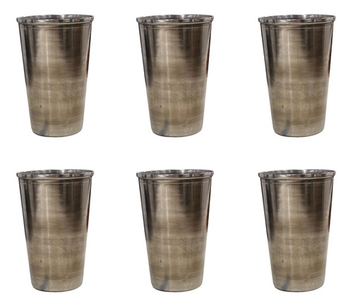 Pack X6 Vasos De Acero Inoxidable Camping Pesca Asados  