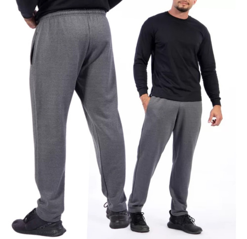 Pantalón Deportivo Hombre Jogging Felpa Sin Puño + Bolsillos