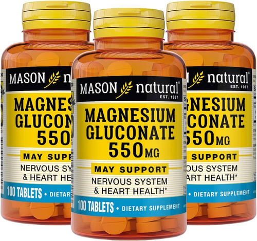 Mason Gluconato De Magnesio 550mg 100 Tabletas