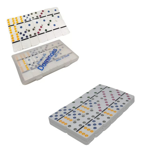 Domino 28pc Multicolor Caja Plástico