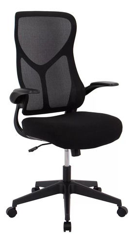 Silla Oficina Liss Alta Asiento Ergo Brazos Regulables Ofix Negro Tela