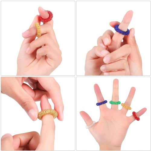 Imagen 3 de 6 de Set De 10 Anillos Sujok/reflexologia - Ansiedad, Stress, Etc