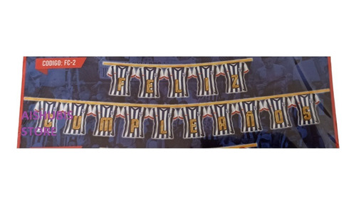 Cadeneta Banner Camiseta Alianza Lima Feliz Cumpleaños