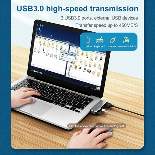 A A Adaptador Hub 5 En 1 Con Lector Usb 3.0 Tipo C A 4k Hdmi