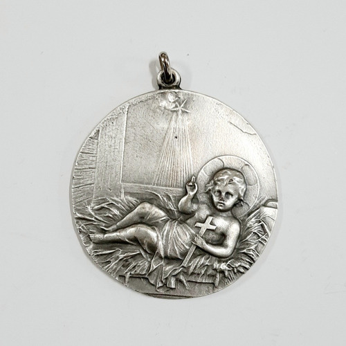Medalla Cunero Niño Jesús  -  Metal De 60 Mm - 