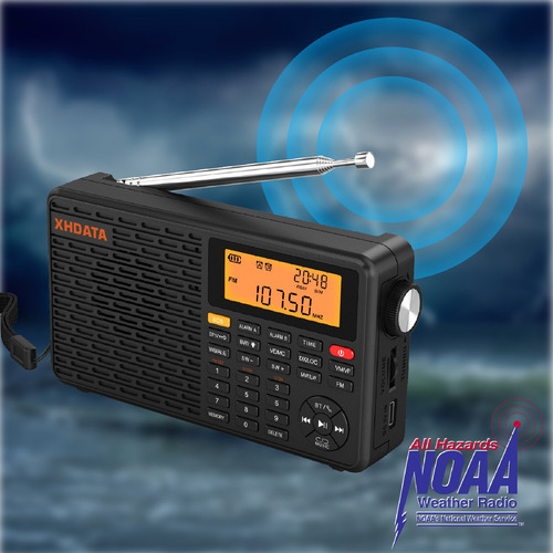 Rádio Dsp Portátil Xhdata D-109wb Alto-falante Fm/mw/sw/lw