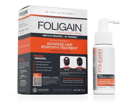 Foligain 5% Minoxidil + 5% Trioxidil Para Hombres 59 Ml