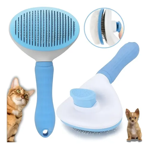 Escova Pet Autolimpante Rasqueadeira Magica Pelos Cães Gatos