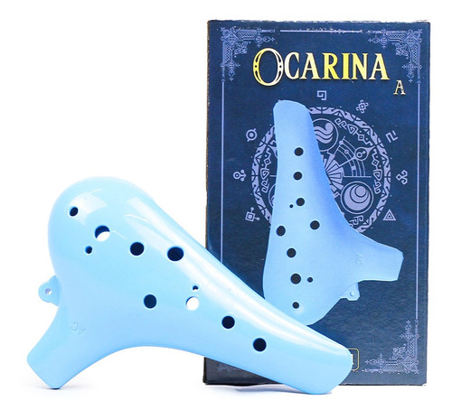 Flauta Ocarina Standard Abs 12 Furos Em C Dó Azul