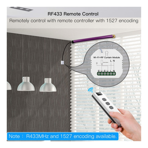 Tuya Smart Life Wifi Rf433 Interruptor De Cortina Ciega Con