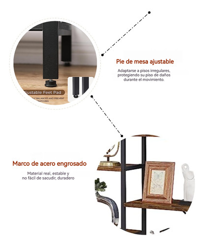 Estantería 4 Niveles Madera Con Estantes Abiertos Y Cajones Negro