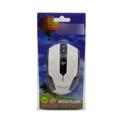 Mouse Optico Con Rueda Scroll Usb Color Blanco Con Negro