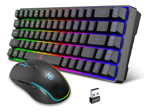 Snpurdiri 60% Wireless Gaming Keyboard And Mouse Combo, Bate