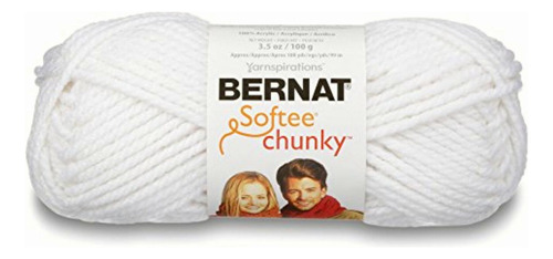 Bernat Softee Chunky Yarn, White, Single Ball