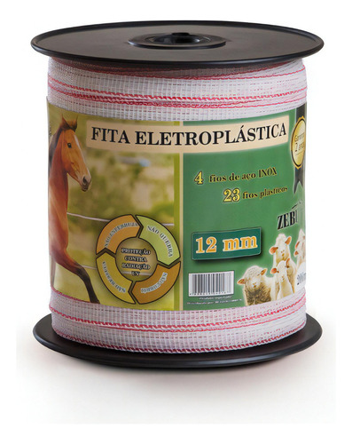 Fita Eletroplástica Para Equinos Ovelhas 12mm X 200m Zebu