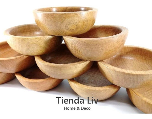 Imagen 3 de 6 de Cazuelas Cuenco Madera Calden 14 Cm Tienda Liv X 10u