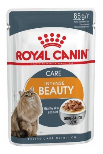 Imagen 1 de 1 de Alimento Royal Canin Feline Health Nutrition Intense Beauty para gato adulto sabor mix en sobre de 85g
