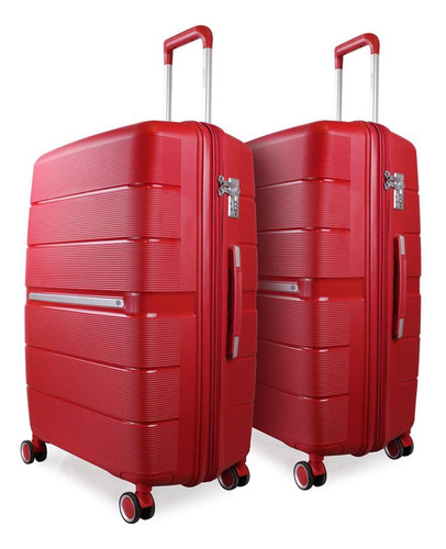 Pack 2 Maletas Xpos Medianas 18kg M+m Rojas Swiss Bag