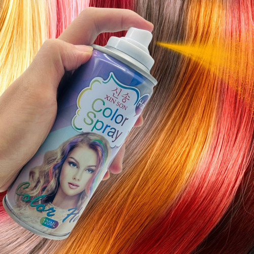 Pintura Para Cabello 11 Pz Spray Temporal Pelo Loco Aerosol