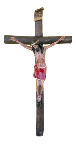 Cristo Crucifica Realista Gigante 110cm Para Capilla/altar