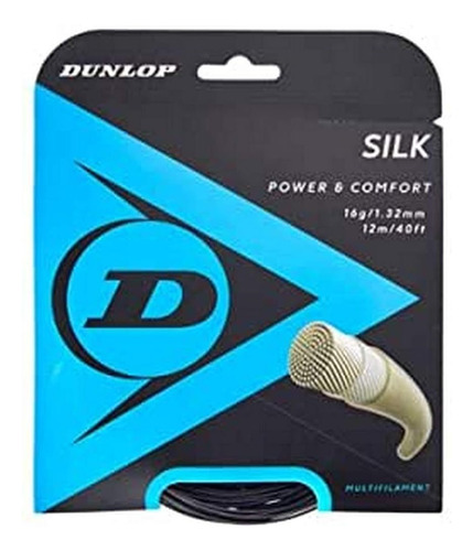 Cordaje De Tenis Dunlop Sports Silk 16g, Negro, 1 Juego