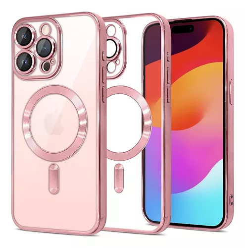 Cool Funda Ring Magnética Rosa para iPhone 15 Pro Max