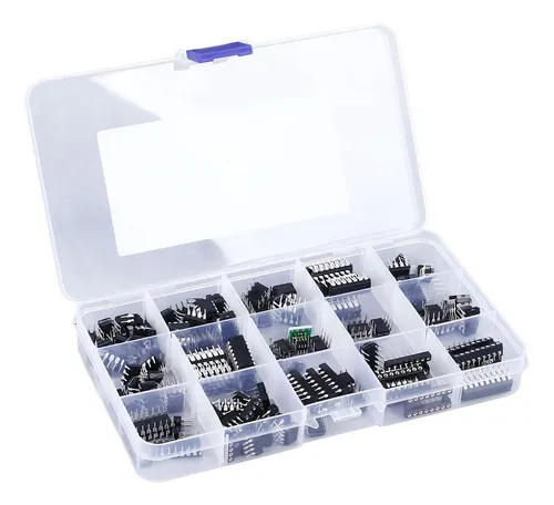 Kit De 85 Circuitos Integrados - Incluye NE555, LM324, LM393 Y Más - Con Caja De Almacenamiento