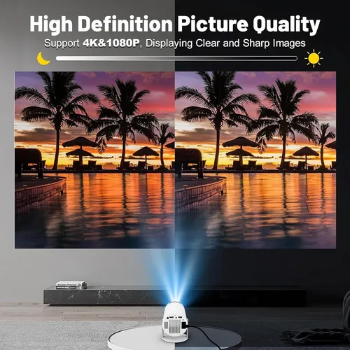 Proyector mini JR Proyector Profesional HY300 8000lm blanco