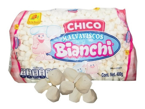 Imagen 1 de 3 de Malvaviscos Bianchi Chico Blanco 400 Gr